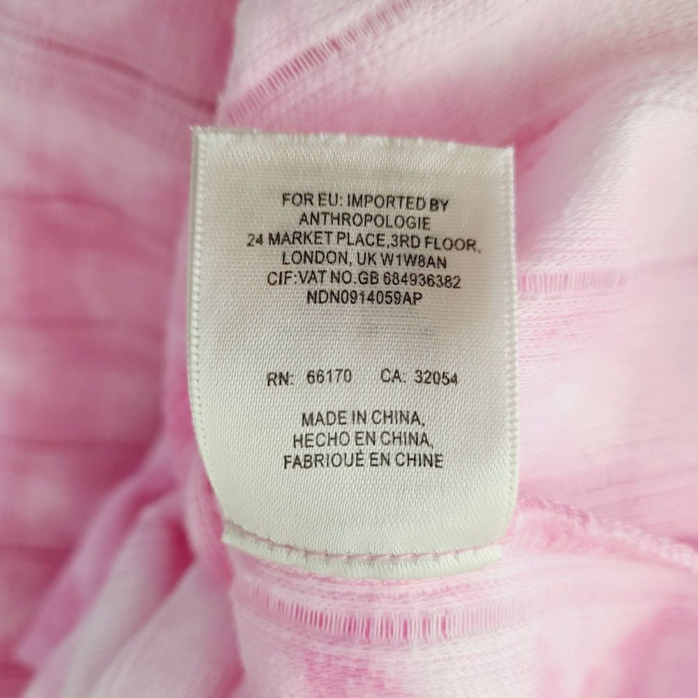 Anthropologie Top S Pink Knit Tie Dye Puff Sleeve Pullover Short Sleeve Shirt - Picture 7 of 8